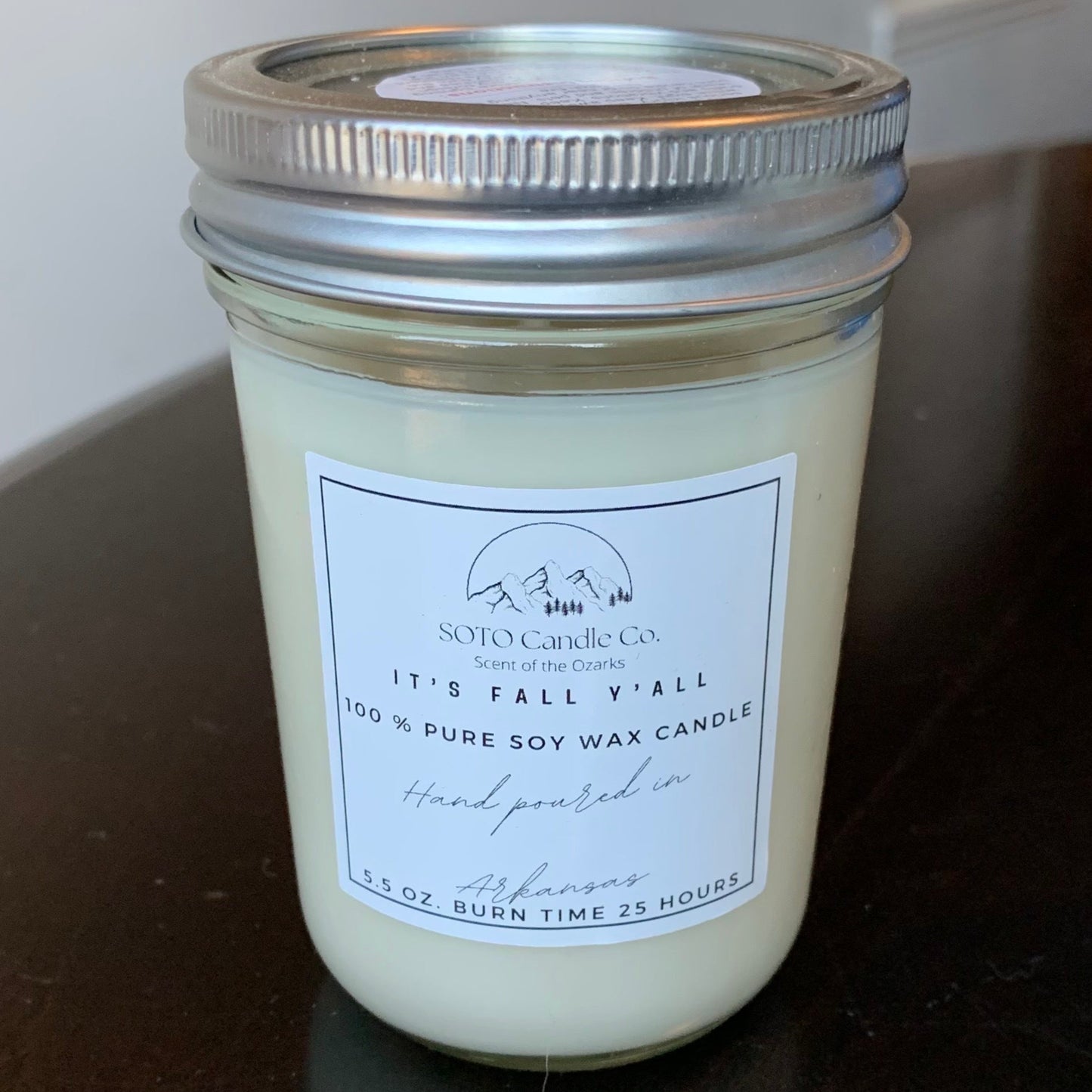 It’s Fall Y’all – Mason Jar Candle (5.5 oz) | 1 Wick | Fruity, Warm, Cozy | Clean Soy, Pet-Safe, Hand-Poured