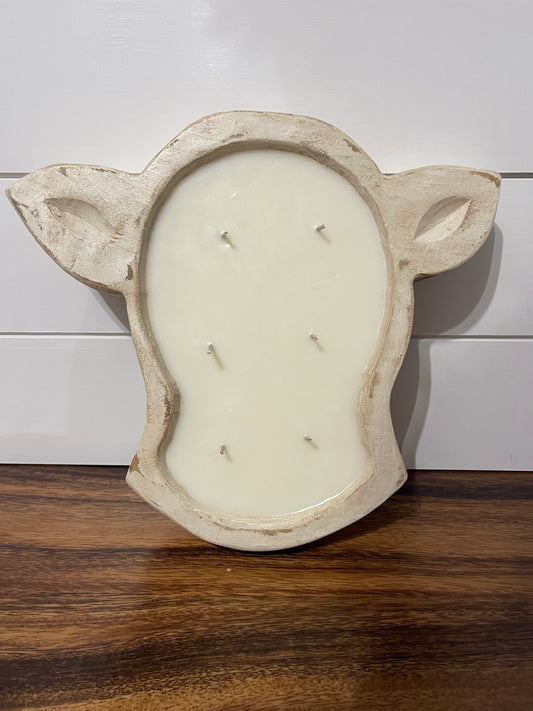 SOTO Candle Co-Wooden Cow Head Bowl Soy Candle Non Toxic & All Natural