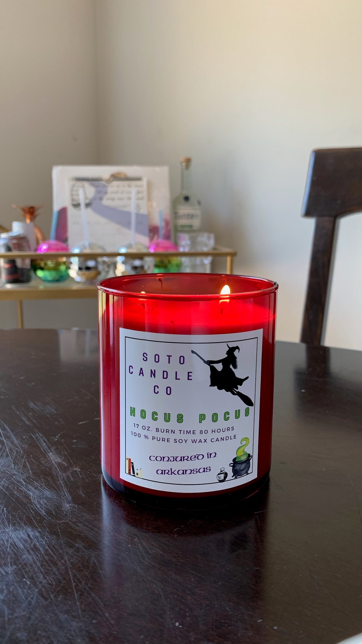 SPOOKY Red 2 Wick Halloween All Natural Soy Candle