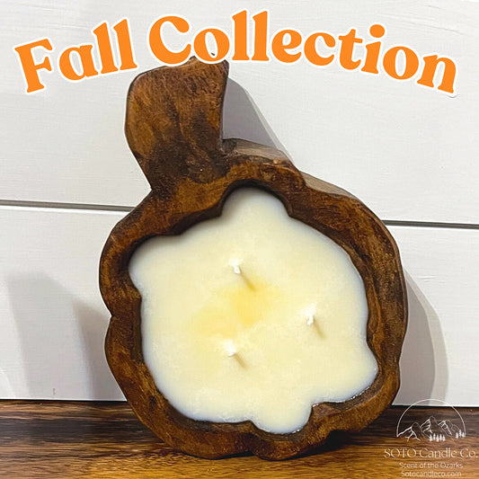 Harvest Gathering – Mini Pumpkin Dough Bowl Candle (2 Wick) | Clean Soy, Pet-Safe, Hand-Poured