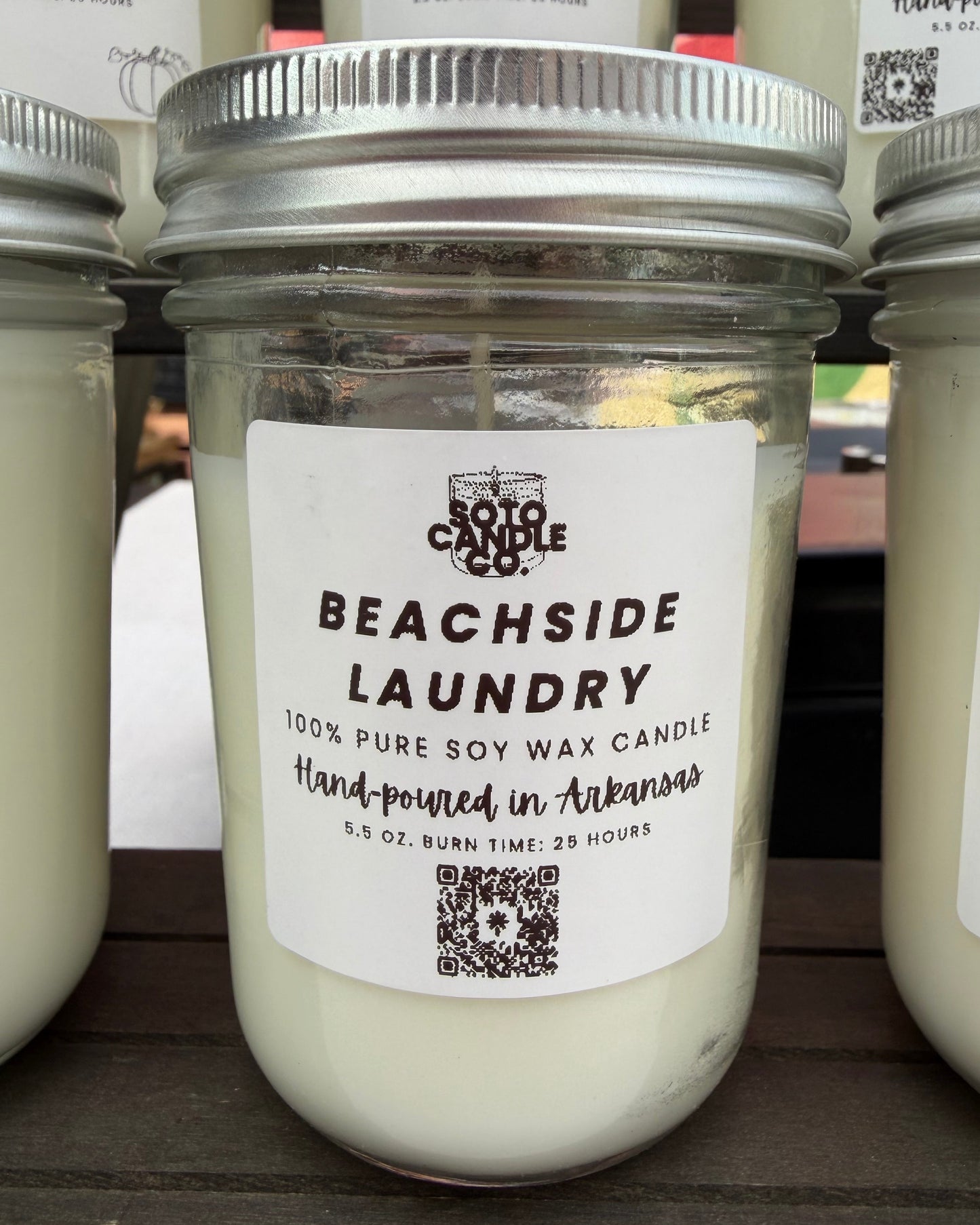 Beachside Laundry – Mason Jar Candle (5.5 oz)