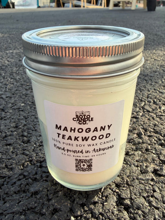 Mahogany Teakwood – Mason Jar Candle (5.5 oz)