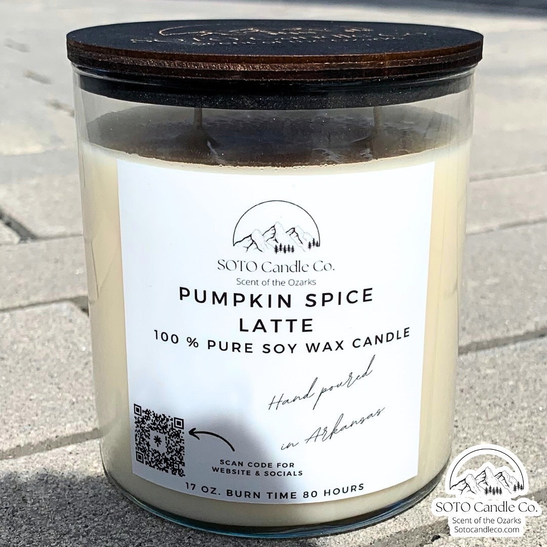 Pumpkin Spice Latte – Tumbler Candle (17 oz) | 2 Wick | Warm, Cozy, Spiced | Clean Soy, Pet-Safe, Hand-Poured