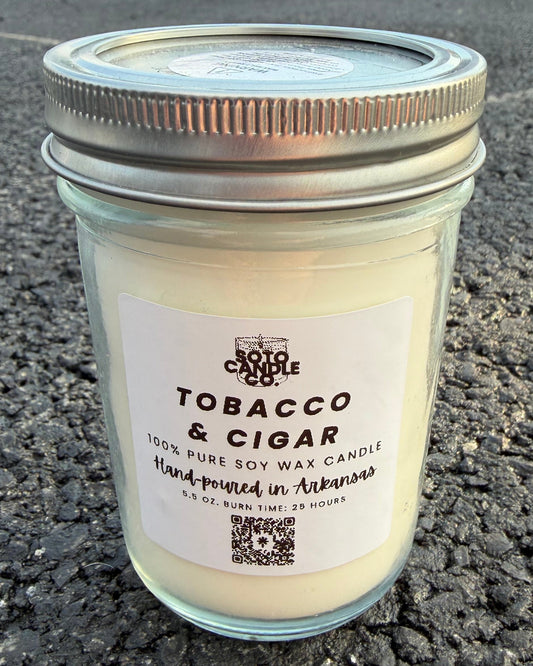 Tobacco & Cigar – Mason Jar Candle (5.5 oz)