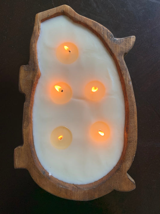 Mahogany Teakwood – Pig Dough Bowl Candle (5 Wick) | Bold, Woodsy | Clean Soy, Pet-Safe, Hand-Poured