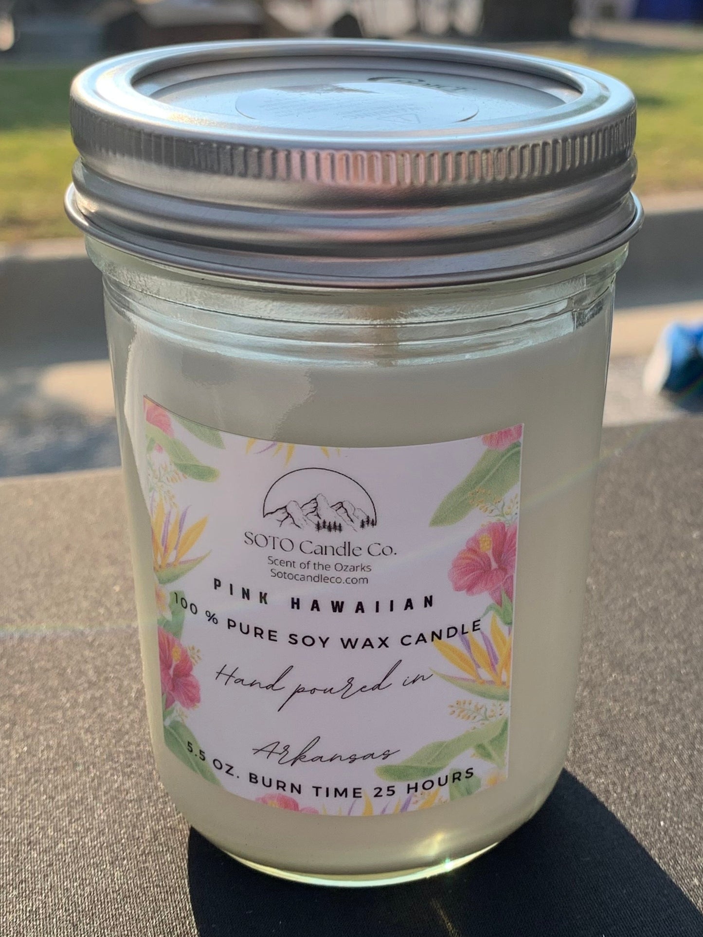 Pink Hawaiian – Mason Jar Candle (5.5 oz) | Tropical, Juicy, Vibrant | Clean Soy, Pet-Safe, Hand-Poured