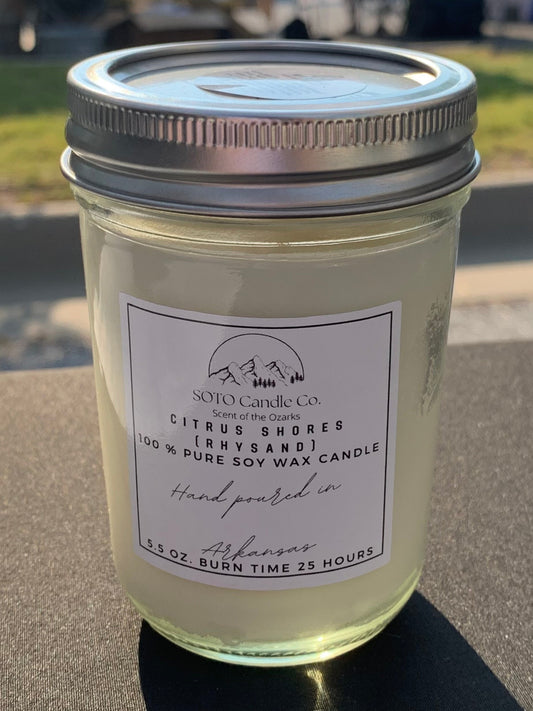 Citrus Shores – Mason Jar Candle (5.5 oz) | Inspired by a Certain High Lord | Clean Soy, Pet-Safe, Hand-Poured