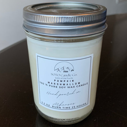 Pumpkin Marshmallow – Mason Jar Candle (5.5 oz) | 1 Wick | Sweet, Cozy, Creamy | Clean Soy, Pet-Safe, Hand-Poured