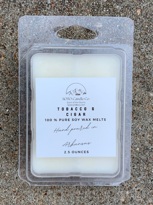 Tobacco & Cigar – Wax Melt (2.5 oz) | Rich, Smoky, Flame-Free Fragrance | Clean Soy, Pet-Safe