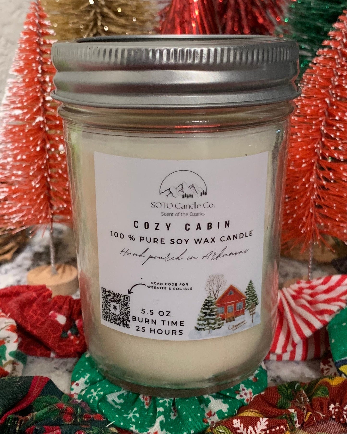 Cozy Cabin – Mason Jar Candle (5.5 oz)